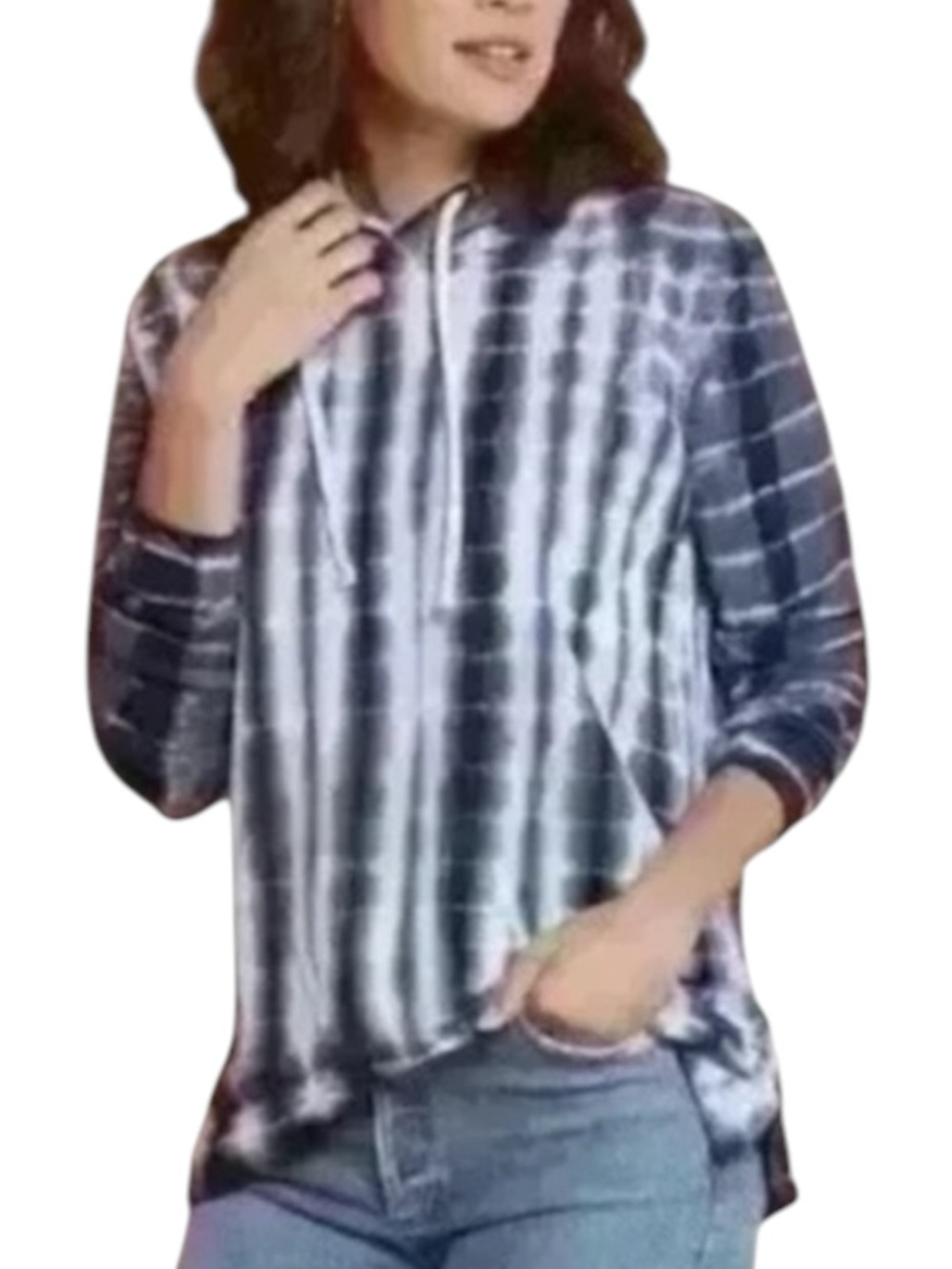 CHASER (EVEREVE Exclusive) Venice Tie-Dye Hoodie in Blue/White Size Medium—COMFY